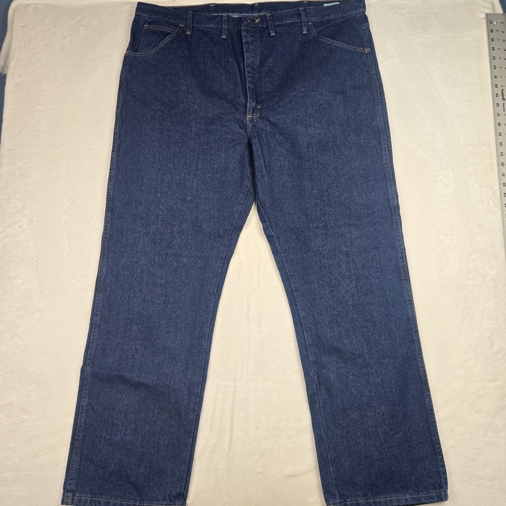 NWT Rustler Classic Blue Jeans Mens 46x32 Regular Fit Straight‎ Leg Denim